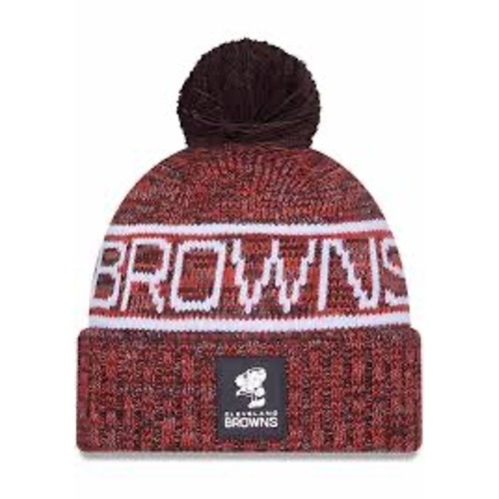 Cleveland Browns Sideline Collection Brown Knit Beanie New Era Men's OSFM New
